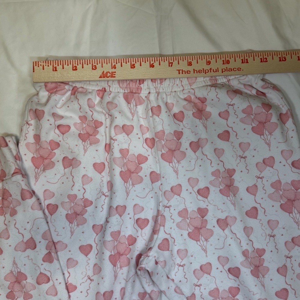Dondolo Women’s Pink Heart Balloon Pajama Set Size S Valentine Collection Lounge - Picture 9 of 11